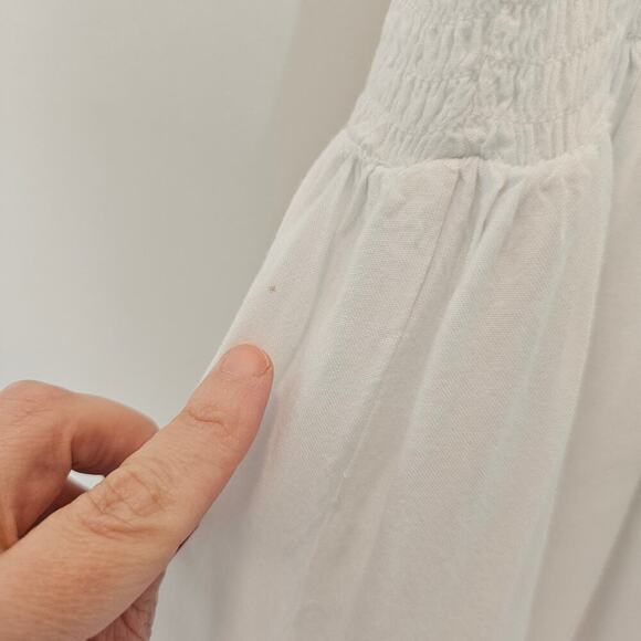 Margaux Riviera White Coastal Clean Girl Eyelet Midi Summer Dress Size Medium - Picture 10 of 12